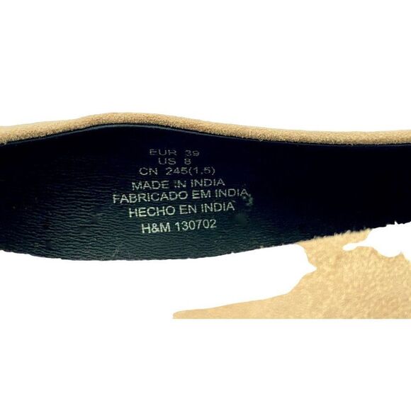 H&M Pink Suede Hooties Vamp Pointed Toe Stacked Heel Shoes Size 8 NEW - Picture 8 of 11